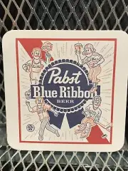 Pabst Blue Ribbon Beer Coasters Cardboard PBR 4” sq NEW 10x LOT Bar 4 Sports