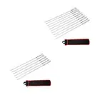6Pcs Kabob Skewers Flat BBQ Barbecue Skewer for Grilling Chicken Meats