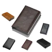 Men's Leather Credit Card Holder Wallet with RFID Blocking