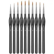 10Pcs Micro Paint Brushes Set with Triangular Handles - For Acrylic, Watercol...