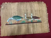 Vintage Hand-Painted Egyptian Papyrus – “Meidum Geese” Scene – Real Papyrus