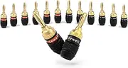 Sewell Deadbolt Banana Plugs 7-Pairs by, Gold Plated Speaker Plugs, Quick Connect SW-29863-7