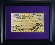 WILLY WONKA GOLDEN TICKET FRAMED, AUTOGRAPHED (SIGNED) BY FOUR, PLUS EXTRAS!