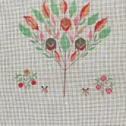Needlepoint Canvas Hand Stitch Painted Unbranded Floral Tree Colorful 14 Ct Mono