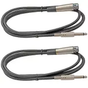 2 6 FT foot XLR 3 Pin FEMALE to 1/4" MONO shielded mic MICROPHONE Cable cord NEW