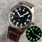 Pilot Style 39mm Tandorio Black dial Sapphire Glass NH35A Automatic Mens Watch