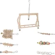 BESPORTBLE 7pcs Parrot Chew Parrot Cage Cover Parrot Foraging Parrot Pet Bird Carrier Bird Cage Stand Feeder Parrot Hanging Perch for Birds Hamster Stuff Hamsters Wooden