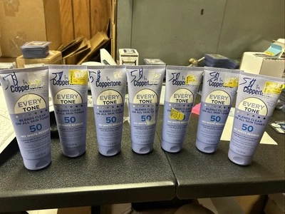 7) Coppertone EVERY TONE Lotion SPF 50, Blends Clear, 7 fl oz READ DESCRIPTION!!