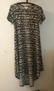 Lularoe Carly Dress. Black And White Line Pattern. SizeXXS. NWT.