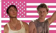 WENWELL JJ and Rafe USA Flag Tapestry - Funny Pink OuterBanks America Flag 3x5 Feet,Polyester Banner for College Dorm Room Bedroom Outdoor Parties Decor with Brass Grommets
