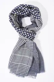 Check And Dots Wool Scarf--GRE-WS001