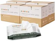Ecoriginals Natural Compostable Eco Baby Wipes | 12 Packs Purified New Zealand Water with Goat Milk, 840 count