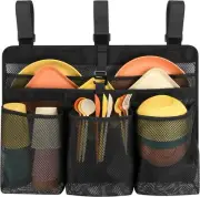 Camping Dish Drying Bag Collapsible Rack, Portable Mesh Black