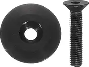 uxcell 1 1/4" OD Bicycle Headset Stem Top Cap Aluminum Alloy Cycling Headset Cover Stem with M6 Bolt for MTB Bike, Black