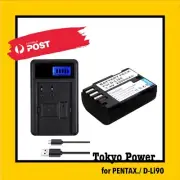2.3A Battery +Charger For D-Li90 DLi90 Pentax K3 K-3 II K5 K-5 II K-5 IIs Camera