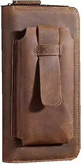 [TATSEN] 1pcs Handmade Retro Men's Long Wallet Clutch Bag Business Zipper Wallet Men's Bag