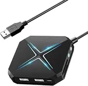 PEIYUI S24 Ultra External Sound Card, USB Audio Adapter for PC Windows, Mac, Linux, Laptops, Desktops, Stereo Sound Card with 3.5mm Interface & USB Interface, Volume Control, Plug & Play (10-in-1)