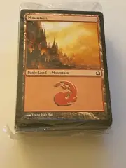 Magic the Gathering MTG Return to Ravnica Lands Pack Sealed Mountain #266 on top