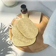 Primitive Ecology Natural Bilayer Loofah Exfoliating Sponge Biodegradable Loofa Body Scrubber Loofah Sponge Loofah Exfoliating Body Scrubber Organic Loofah Shower Luffa Sponges -(3 Pcs)