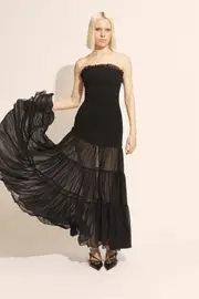 azura strapless maxi dress in black