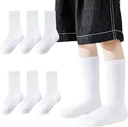 [Santgoo] Boys Athletic Socks Half Cushioned Quarter Ankle Socks Kids Cotton Low Cut Sport Sock