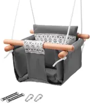 Visuivit Baby Swing Seat, Canvas Baby Hammock Infants, Toddler Swing Indoor & Ou