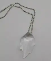 Swarovski Crystal Clear 32mm Leaf Suncatcher/ Prism/ Ornament; Logo Etch; Autumn