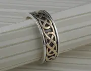 Sterling Silver & 10K Celtic Love Knot Wedding Ring KEITH JACK size 6.5