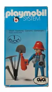 VINTAGE GEOBRA GIG PLAYMOBIL 3366 FIREMAN WITH EQUIPMENT NEW IN BOX RARE