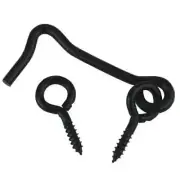 2PK Everbilt 2-1/2 inch Black Hooks and Eyes For Screen Door Gate Fence 20327