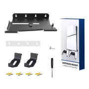 Wall Mounted Console Stand for PS5 Slim Holder with 2 Controller Mounts Vertical