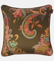 [Etro] Etro Kentia embroidered cushion One Size green