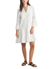 Faherty Kasey Organic Cotton Tiered Dress