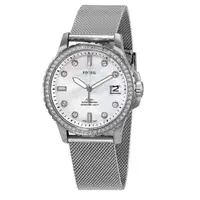 在飛比找momo購物網優惠-【FOSSIL】Carlie米蘭帶珍珠貝銀色女錶(ES499