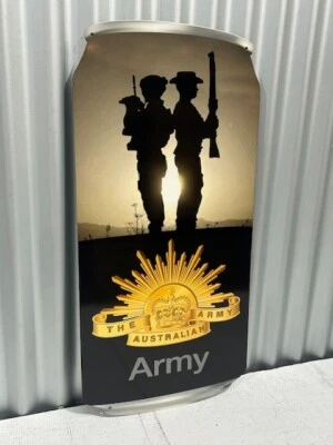 AUSTRALIAN ARMY ANZAC SPIRIT CAN LARGE METAL SIGN DIE CUT 3D DESIGN