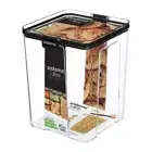 Sistema 4L Ultra Square Large Clear Food Container, Stackable with Lock Clip