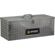 Northern Tool Tote Tool Box with Handle, Aluminum, Diamond Plate, Hasp Latch,