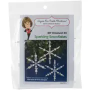 Solid Oak Nostalgic Christmas Beaded Crystal Ornament Kit-Sparkling Snowflakes M