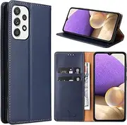 [GoshukunTech] Case for Galaxy A73 5G,for Samsung Galaxy A73 5G Wallet Cover,6.5 inch,Magnetic Wallet Case Leather Flip Folio Cover with Card Slots-Navy Blue
