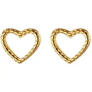 ANYCO Fashion Earrings Heart Gold 925 Sterling Silver Minimalist Stud for Women Cute Teen Jewelry