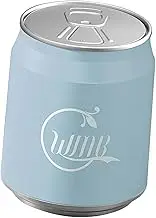 Ｂｅｓｇａ Cola Can Shape Press Lid Trash Can Small Space Saving Round Dustbin Kitchen Wastebasket for Entryway Powder Room Craft Room, Blue