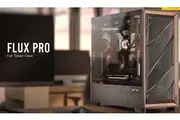Antec FLUX PRO, E-ATX, Premium Walnut, Iunity Temperature Disp. CPU and GPU LED Display, 6x High Performance Fans, ARGB PWN Ctrl, PSU Shift, Case FLUX PRO-EUV