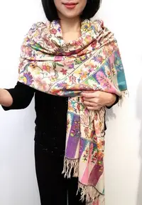 在飛比找Yahoo!奇摩拍賣優惠-絲顏精品～頂級喀什米爾手工編織KANI披肩圍巾PASHMIN