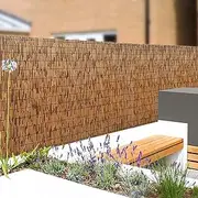Natural Reed Fence, Bamboo Privacy Fence Screen for Garden, Decorative Fence for Outdoor Privacy Screening, Sun Blocking, Decorative Divider(H1.83xL9m/H6xL30ft)