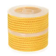 2pcs Nylon Thread Twine Beading Cord 4mm Braided String 3.2M/10.5 Feet, Golden