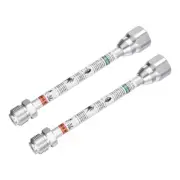 2pcs 20cm/8" Airless Paint Sprayer Spray Gun Tip Extension Pole Rod Silver Tone