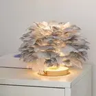 Feathers Table Lamp Warm White Modern LED Light for Cafe Wedding Restaurant