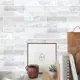 韓國原裝-高擬真水貼自黏壁紙-托斯卡尼白磚20pcs