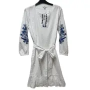 J. Crew White Embroidered Peasant Dress Size XS NWT