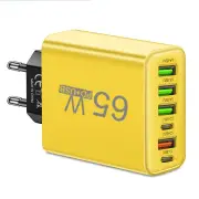 AR-880 3.1A 65W 6-Port USB PD Charger 4USB-A+2USB-C Fast Charging Wall Charger Adapter EU Plug for iPhone 15 14 13 Pro f